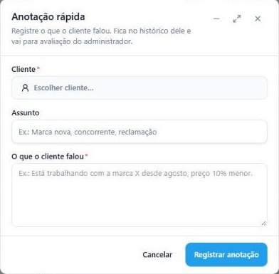 Formulário Anotação rápida